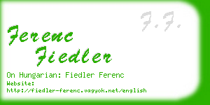 ferenc fiedler business card